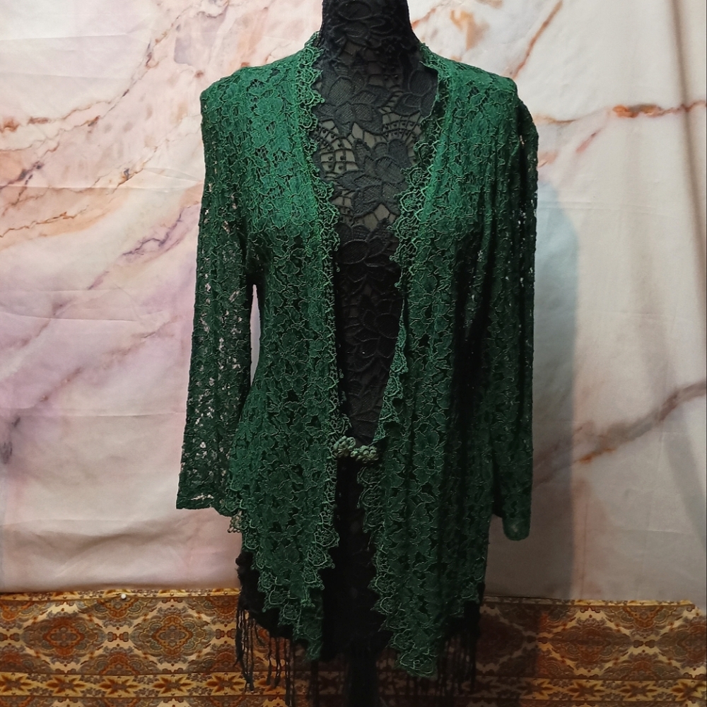 Vintage Green‎ Lace Cardigan